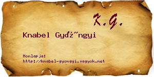 Knabel Gyöngyi névjegykártya