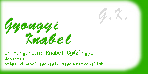 gyongyi knabel business card